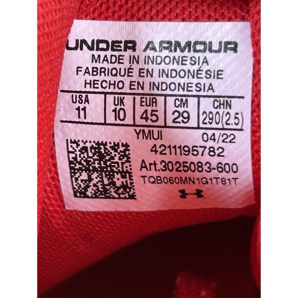 Under Armour Spotlight Franchise RM 2.0 Red White Football Cleats Mens 11 - Picture 7 of 8